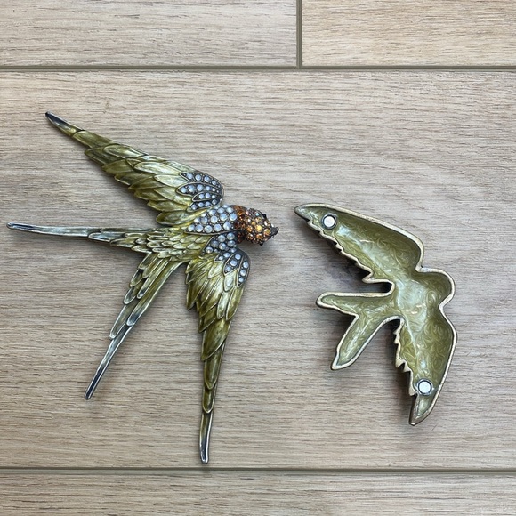 Enamel Swallow Lidded Trinket Box - Picture 6 of 11